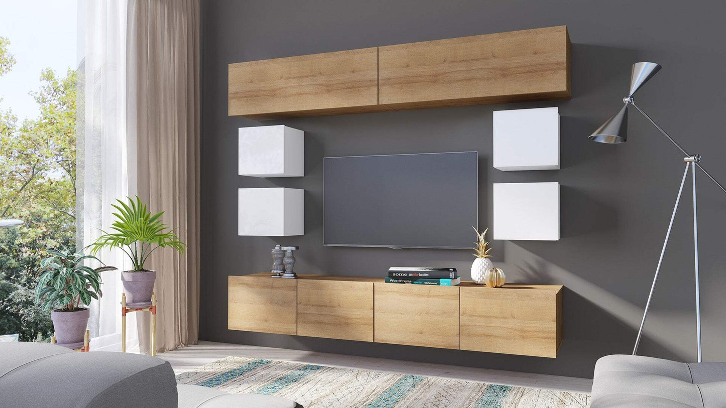 Schöne TV-Lounge mit wohnwand modernem Galaxy 5 mit LED-TV