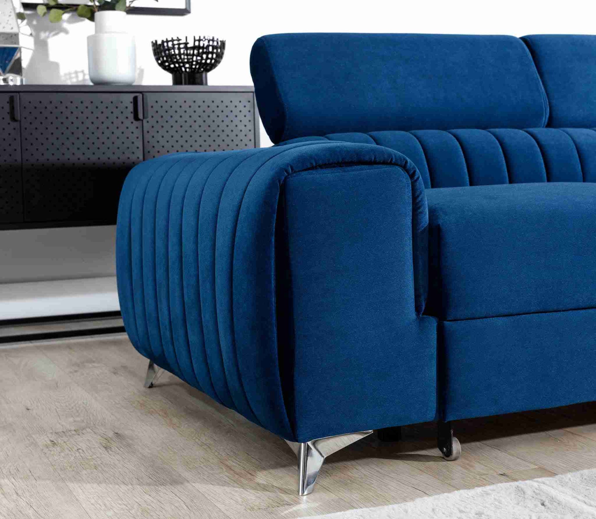 Wunderschönes L-förmiges blaues Sofa