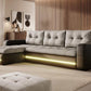 Wunderschöner Wohnbereich Las Vegas mit Bettfunktion und LED-Licht in den Farben Grau und Gold
