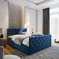 Wunderschönes Boxspringbett Mandi in blauer Farbe