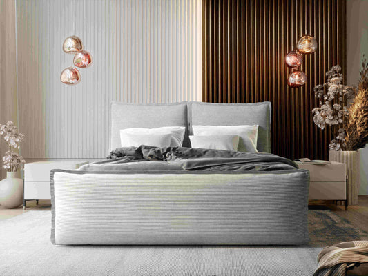 Schönes Schlafzimmer mit Boxspringbett Monta in weißer Farbe