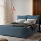 Wunderschönes Boxspringbett Monta in blauer Farbe