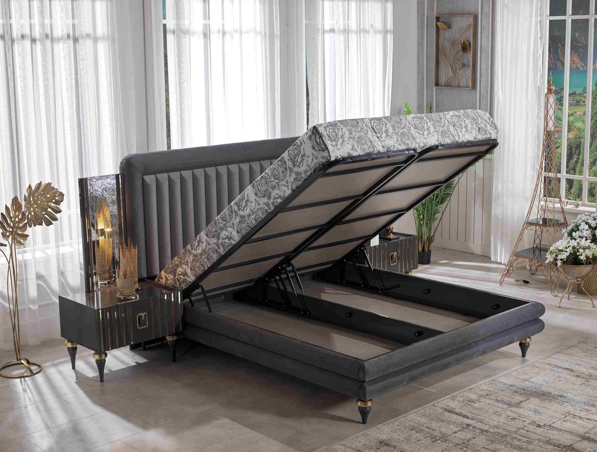 Doppelbett mit Stauraum 3103 × 2350px