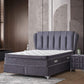 Wunderschöne Boxspringbett-Lounge 160x200 cm in Schwarz mit Beistelltischen
