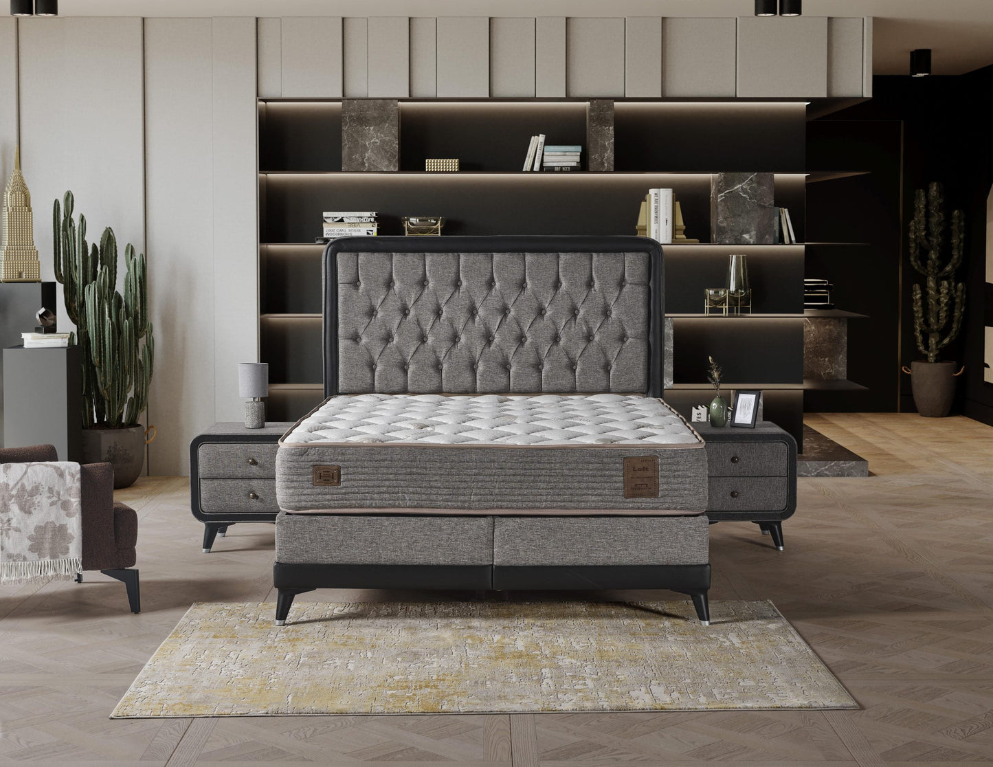 Wunderschönes Boxspringbett-Loft